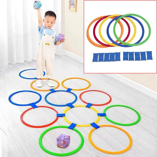 5 pcs Sport Jump Ring Set Game - Fun Hoop Tossing Activity with 10 Hoops and Connectors