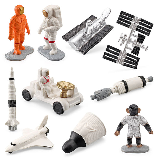 Miniature Astronaut Action Figures Model Set - Space Theme, 10pcs